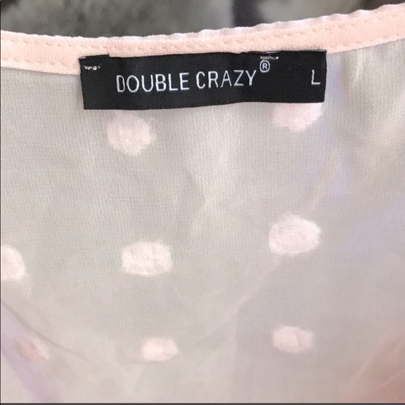 Shein Sheer Polkadot Blouse - Picture 2 of 4